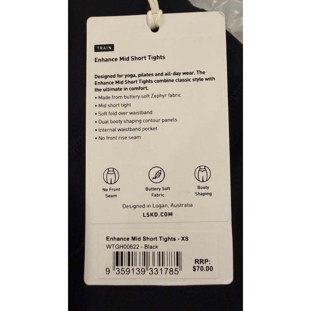 LSKD Enhance Mid Short Tights Black XS Ultra High Rise 6 Inch Short NEW NWT - Picture 16 of 16